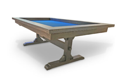 Board Game Table Table with trestle base handcrafted in Canada by Western Pride Woodworks