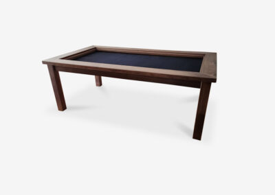 Handcrafted black walnut board game table with recessed play area built in Ontario