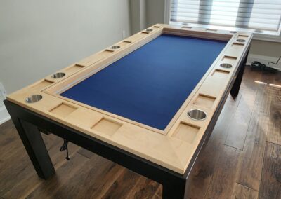 Modern Board game table Western Pride Woodworks - Western Pride Woodworks Modern style board game table with metal base handcrafted in Canada by Western Pride Woodworks