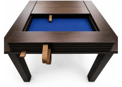 Accessible Board Game Table Topper System - Western Pride Woodworks One-hand accessible board game table with removable topper panels and lifting straps